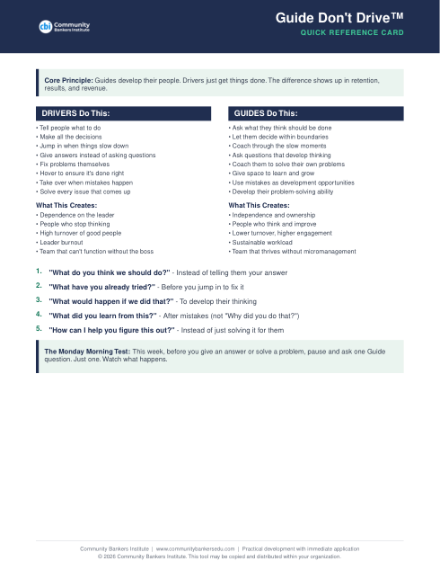 Guide Don't Drive™ Quick Reference Card cover