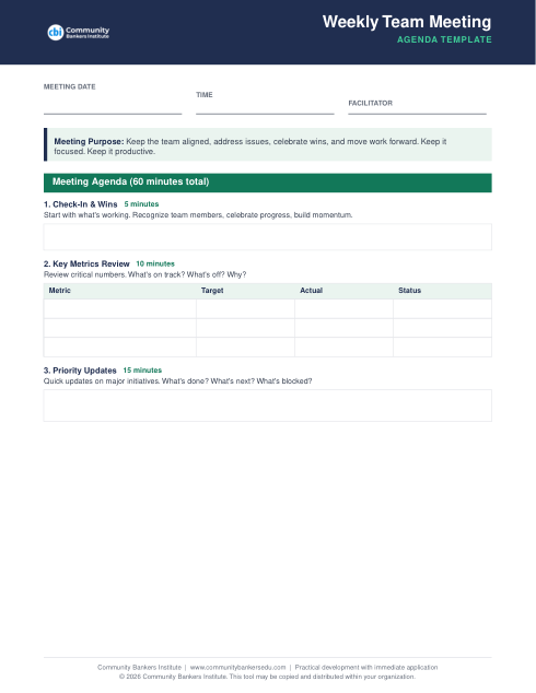 Weekly Team Meeting Agenda Template cover