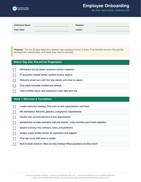 Employee Onboarding Checklist cover